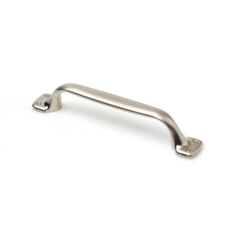 Blister con 4 tiradores de mueble tipo asa fabricado en zamak acabado níquel bisú mod. 580 entrepuntos 96mm rei