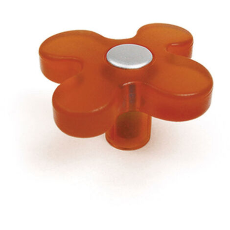 Blister con 6 pomos de plástico con acabado naranja, dimensiones: 50x50x26mm ø: 49mm -