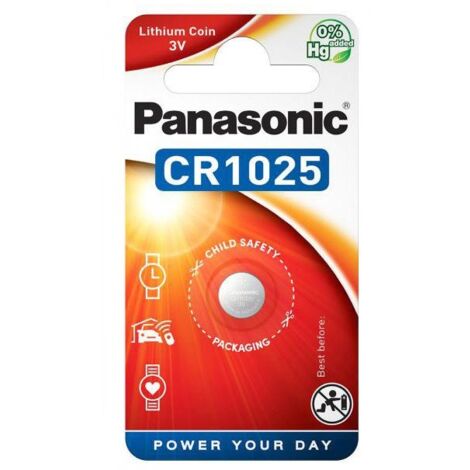 Blister da 1 pila a bottone al litio 3V Panasonic - CR1025, DL1025