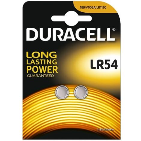 Blister da 2 pile a bottone Alcaline 1,5V 105mAh Duracell - LR54, RW89, 189