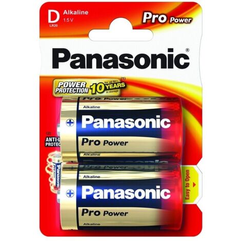 Blister da 2 pile alcaline 1,5V Panasonic "Pro Power" - torcia, D, LR20, MN1300