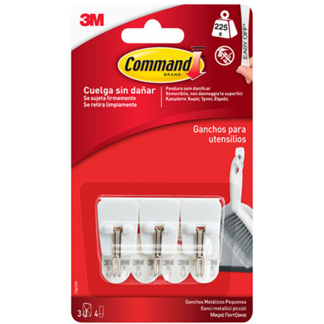 Blister da 3 ganci a punta filo 4 strisce 225gr 17067 command 3m