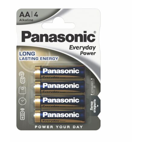 Blister da 4 pile alcaline 1,5V Panasonic "Everyday Power" - stilo, AA, LR6, MN1500