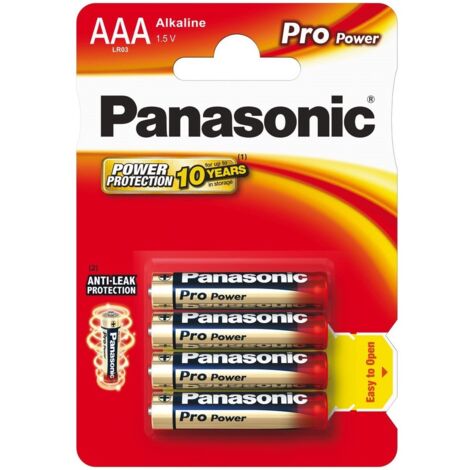 Blister da 4 pile alcaline 1,5V Panasonic "Pro Power" - ministilo, AAA, LR03, MN2400