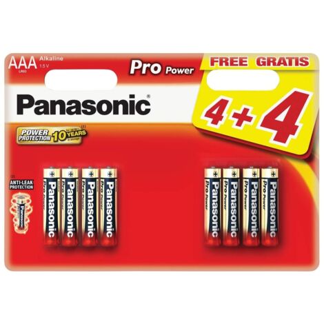 Blister da 8 pile alcaline 1,5V Panasonic "Pro Power" - ministilo, AAA, LR03, MN2400