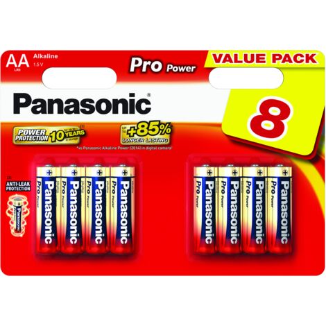 Blister da 8 pile alcaline 1,5V Panasonic "Pro Power" - stilo, AA, LR6, MN1500
