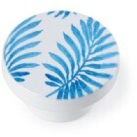 Blister de 2 boutons de meuble ronds en bois finition Bleu mod.e295 ø38mm REI