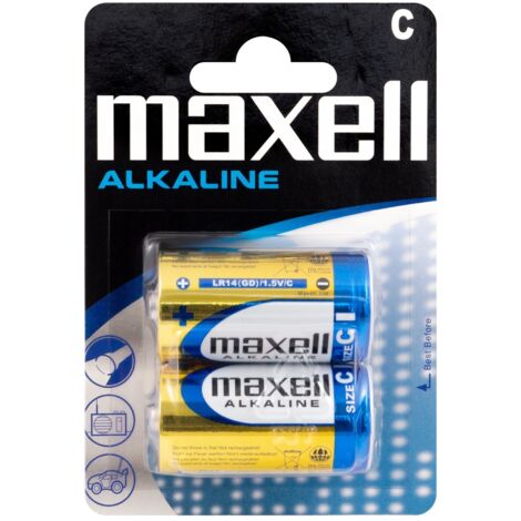 Blíster de 2 pilas alcalinas Maxell LR14/C de 1,5V