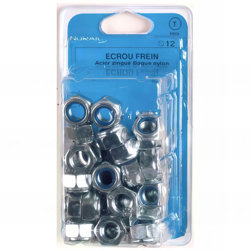 Blister de 20 écrous freins M14 - Zingué - 05081402CP20
