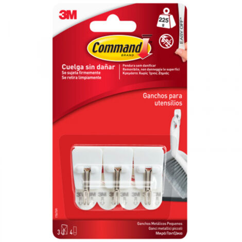 Blíster de 3 perchas punta alambre 4 tiras 225gr 17067 command 3M