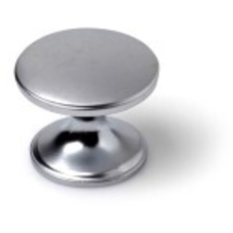 Blister de 4 boutons de meubles ronds en zamak finition chrome mat mod.756 ø33mm REI