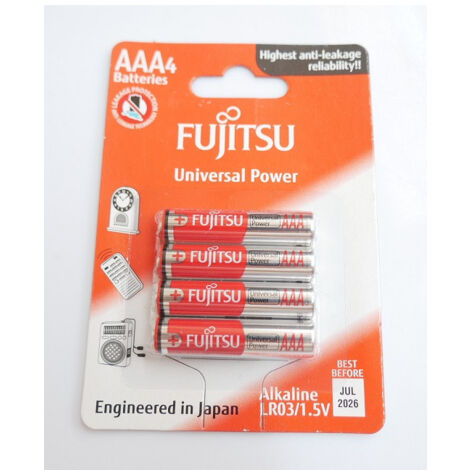 Blister de 4 piles alcaline LR03 AAA 1.5V (Date 07-2026)