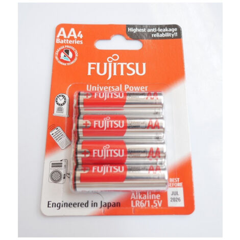 Blister de 4 piles alcaline LR06 AA 1.5V (Date 07-2026)