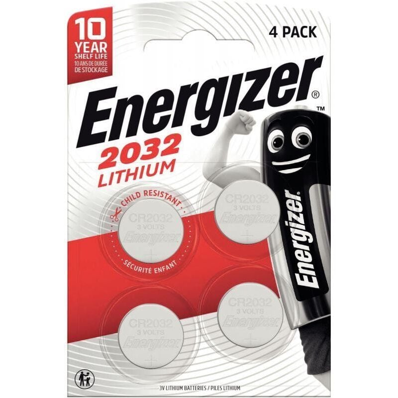 Blister de 4 piles lithium 3V CR2032 Energizer