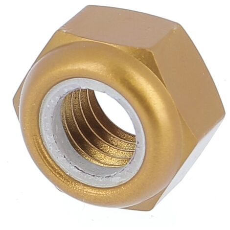 Blister de 5 Ecrous Nylstop M8 Dural 2030 OA Or DIN 985