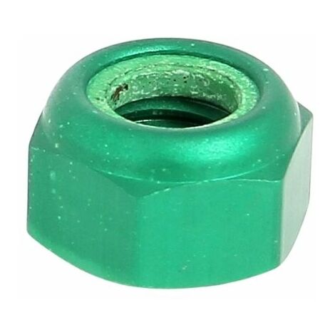 Blister de 5 Ecrous Nylstop M8 Dural 2030 OA Vert DIN 985
