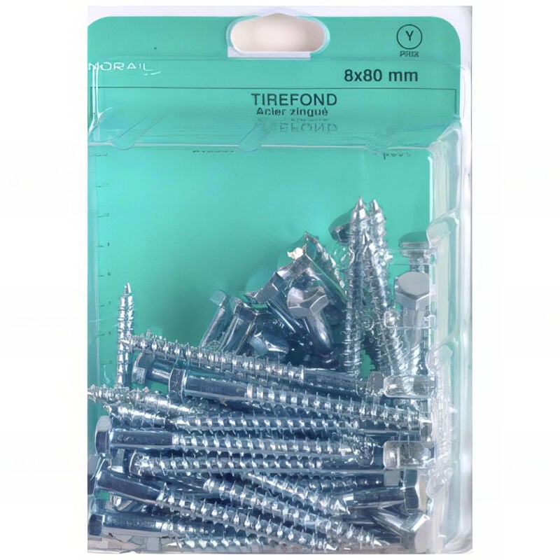 Blister de 50 tirefonds tête hexagonale 6 x 50 mm - Zingué - TIR0605002CP50