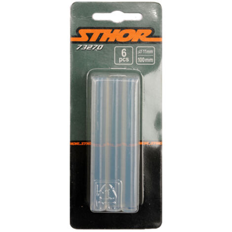 Blister de 6 bâtons de colle thermofusible 10cm 12mm 73270 sthor