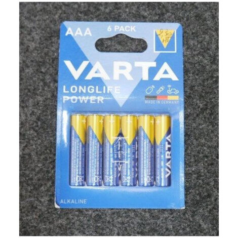 Blister de 6 piles alcaline AAA (LR03) Long-life Power VARTA
