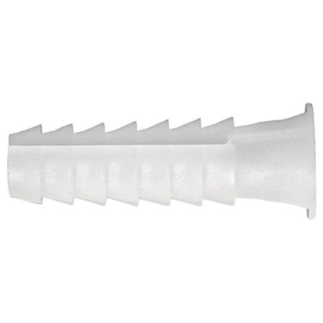Blíster de 8 tacos blancos de plástico estriado 10mm