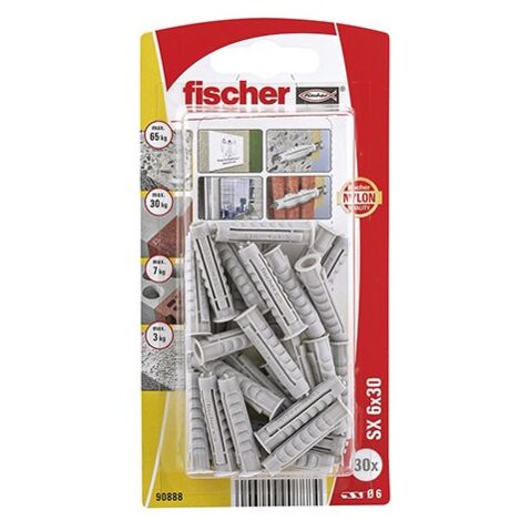 Blister de bouchons en nylon SX - FISCHER Dimensions : Ø10 x 50 mm (10 pcs)