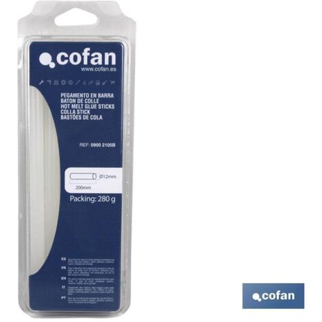 Blister de colle thermofusible Ø12/200mm Transp. 280g.