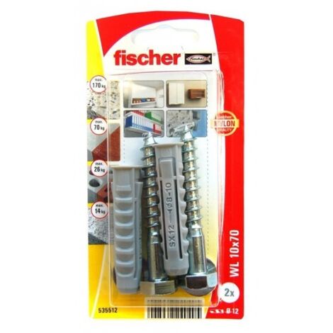 Blister de vis, chevilles et rondelles WL 10x70 K - FISCHER
