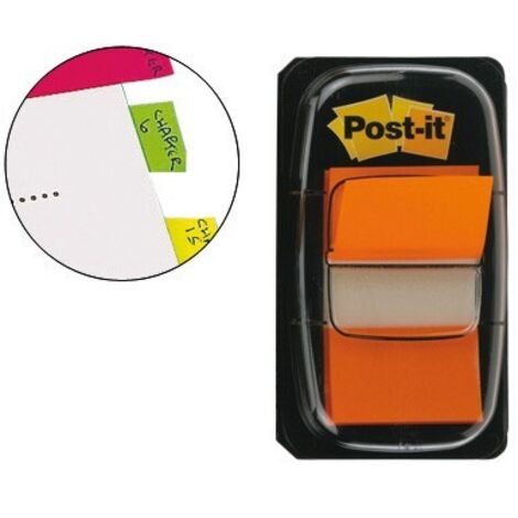BLISTER DISPENSADOR 50 MARCADORES INDEX NARANJA 25,4X43,2MM 680-4 POST-IT 7000144932