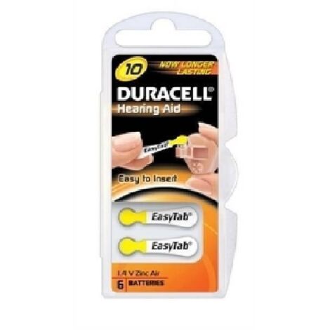Blister duracell 6x10 piles pour appareils auditifs