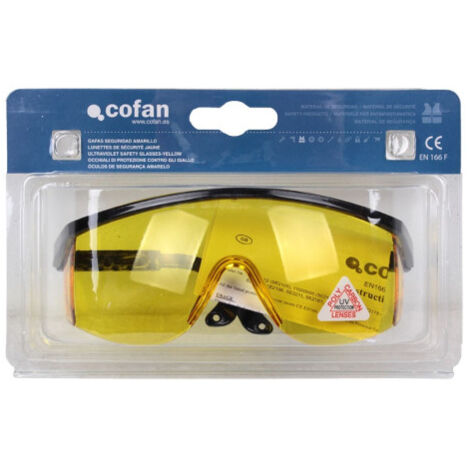 Blíster Gafas de Seguridad Lente Color amarillo Protección UV EN 166:2001 11000021BL