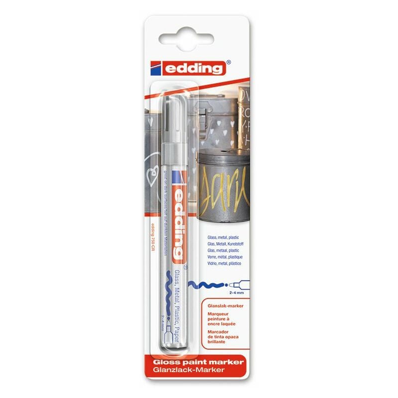 

BLISTER MARCADOR PERM. 750 PLATA - Edding