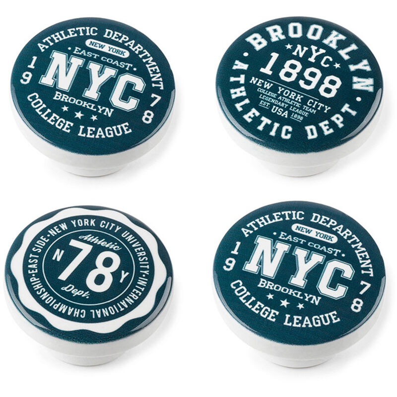 REI - Blister mit 4 runden Möbelknöpfen aus Holz dekorative Ausführung mod.m12 ø38mm