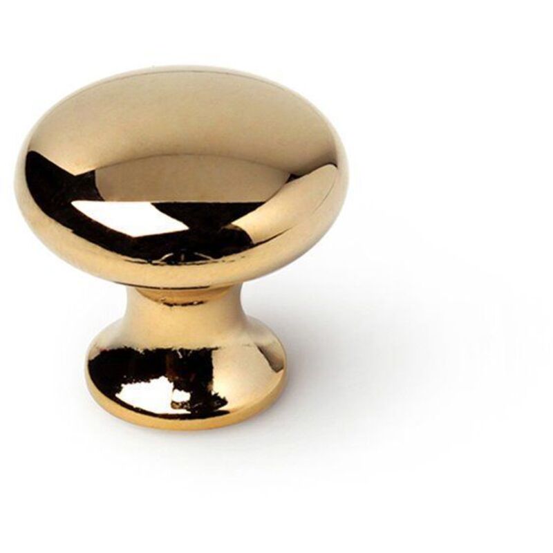 Blister mit 4 runden Möbelknöpfen aus Zamak mit Goldfinish Mod.760 ø25mm REI