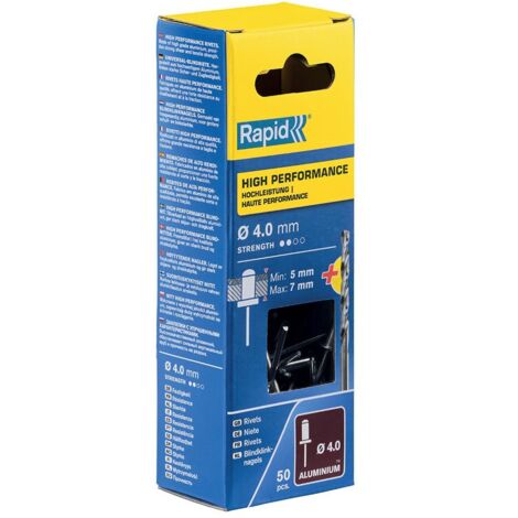 Blister mit 50 Nieten Ø4x10mm Alu+Drill 5001459 Rapid