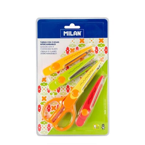 Blister mit Zick-Zack-Schere mit 4 austauschbaren Klingen, 16 cm, Mailand