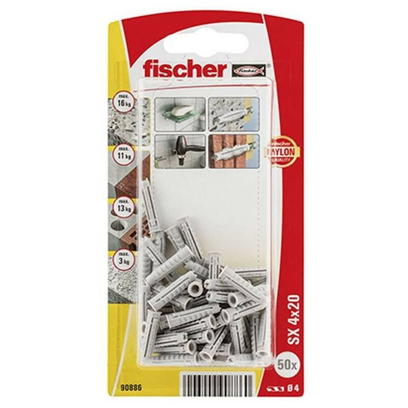 

090886 Blister tacos expansión nylon SX 4x20 K NV - Fischer
