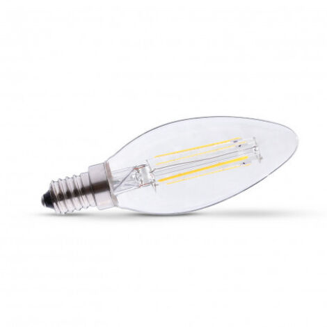 Blister x 2 Ampoules LED E14 2W 270lm Flamme - Blanc Chaud 3000K