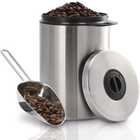 Blister Xavax in acciaio inox per 1 kg di caffè in grani con mestolo