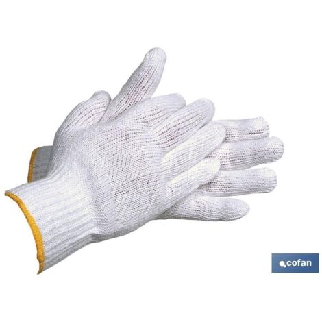 Blisterhandschuh aus Baumwollstrick mit elastischem Bündchen