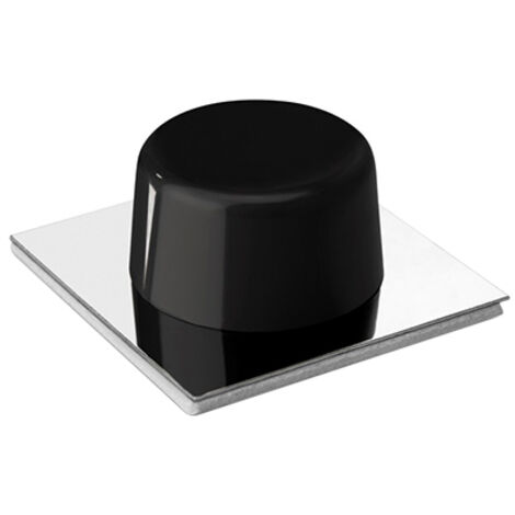 Blisterpackung mit 2 selbstklebenden Türstoppern aus Edelstahl/Schwarz 45x45mm 2023-3+ inofix