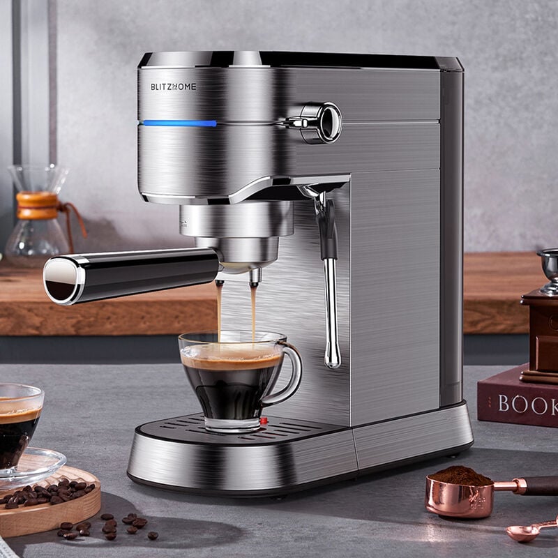 Image of BlitzHome BH-CM1503 Caffettiera Macchina da caffè Macchina per caffè espresso 15Bar 1.25L Estrazione ad alta pressione Schiuma di latte