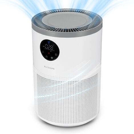 BlitzHome Intelligente Purificatore D'aria WIFI Controllo Alexa H13 Ture Filtro HEPA PM2.5 Monitor Rimuovi Pet Allergia Polvere Odore Eliminator