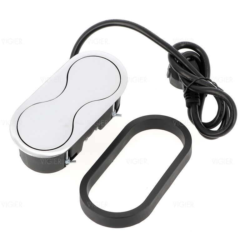 Bloc de 2 prises Eight Affleurant à Encastrer Couleur Inox 033IB Msa France