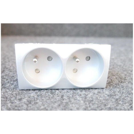 Bloc 2 prisez 2P+T 16A 45° aluminium mecanisme 90x45mm à clipser ALTIRA