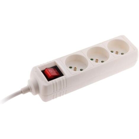 Bloc 3 prises 16A 2P+T avec interrupteur - Blanc - Zenitech
