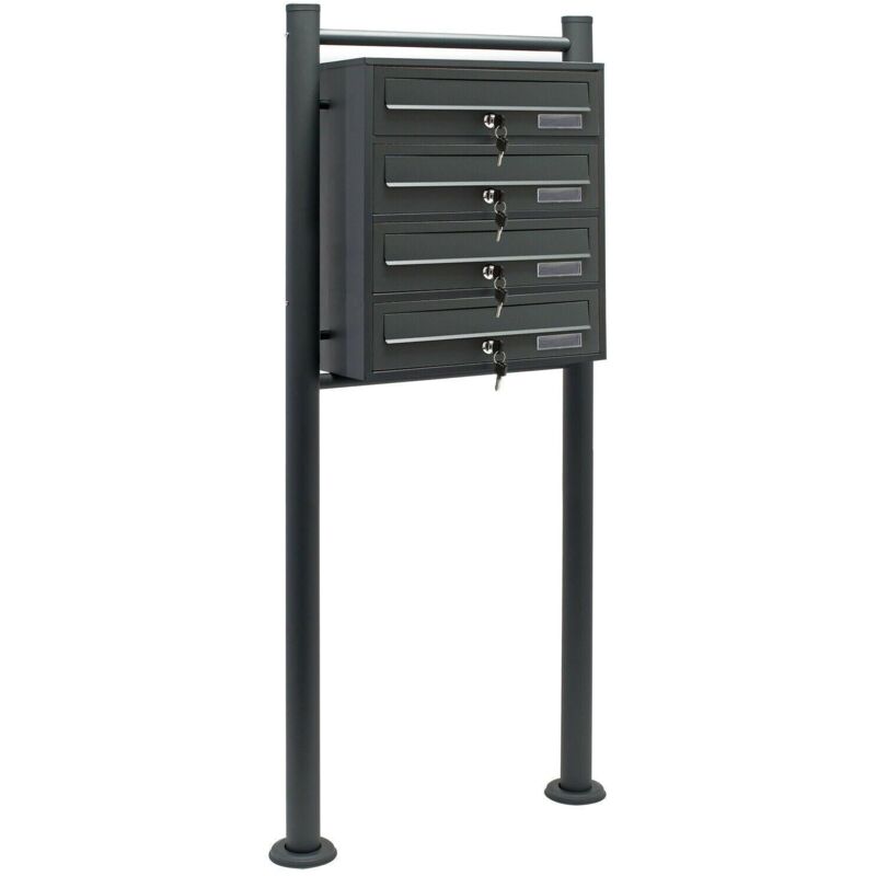 Bloc de 4 bo&icirc;tes aux lettres - Anthracite