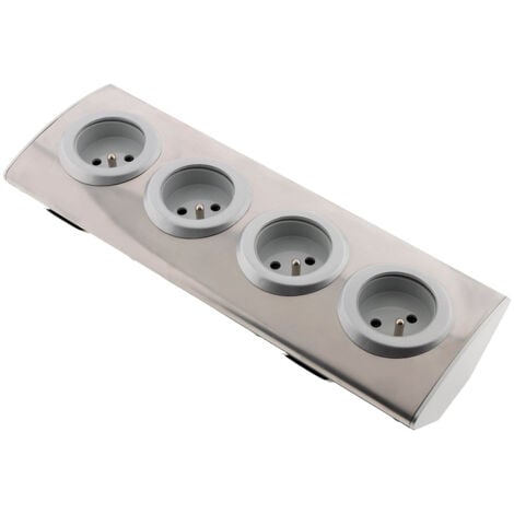 Bloc 4 prises 16A 2P+T à câbler - gris - Zenitech