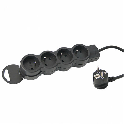 BLOC 4 PRISES 2P+T 1,5M NOIR LEGRAND 050207