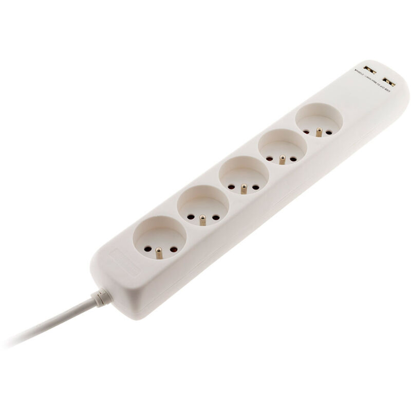 Bloc 5 prises 16A 2P+T avec 2 usb Zenitech Bloc 5 prises 16A 2P+T avec 2 usb Zenitech