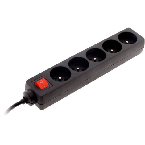 Bloc 5 prises 16A 2P+T inter Noir